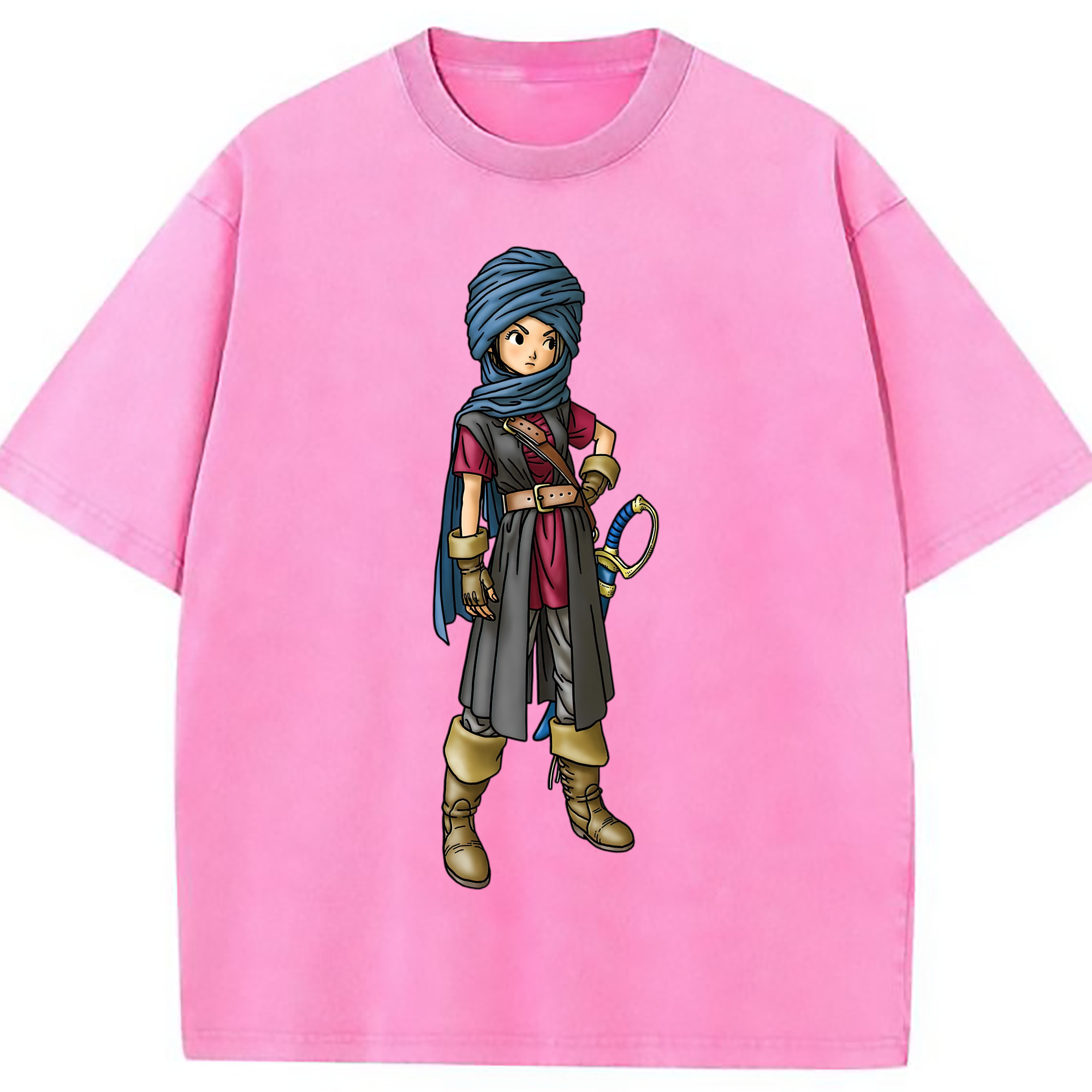 （画像用） ドラゴンクエスト Doragon Kuesuto Dragon Quest 綿100% ヴィンテージ風 半袖Tシャツ（フロントプリント）